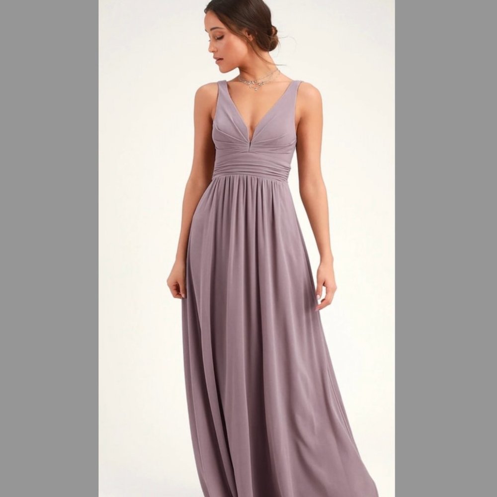 Lulu's size M Taupe Formal Maxi Dress